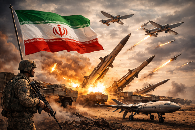 ABD ve İsrail’in İran’a saldırısı Füze rampalarından eş zamanlı fırlatılan balistik füzeler ve havalanan insansız hava araçları