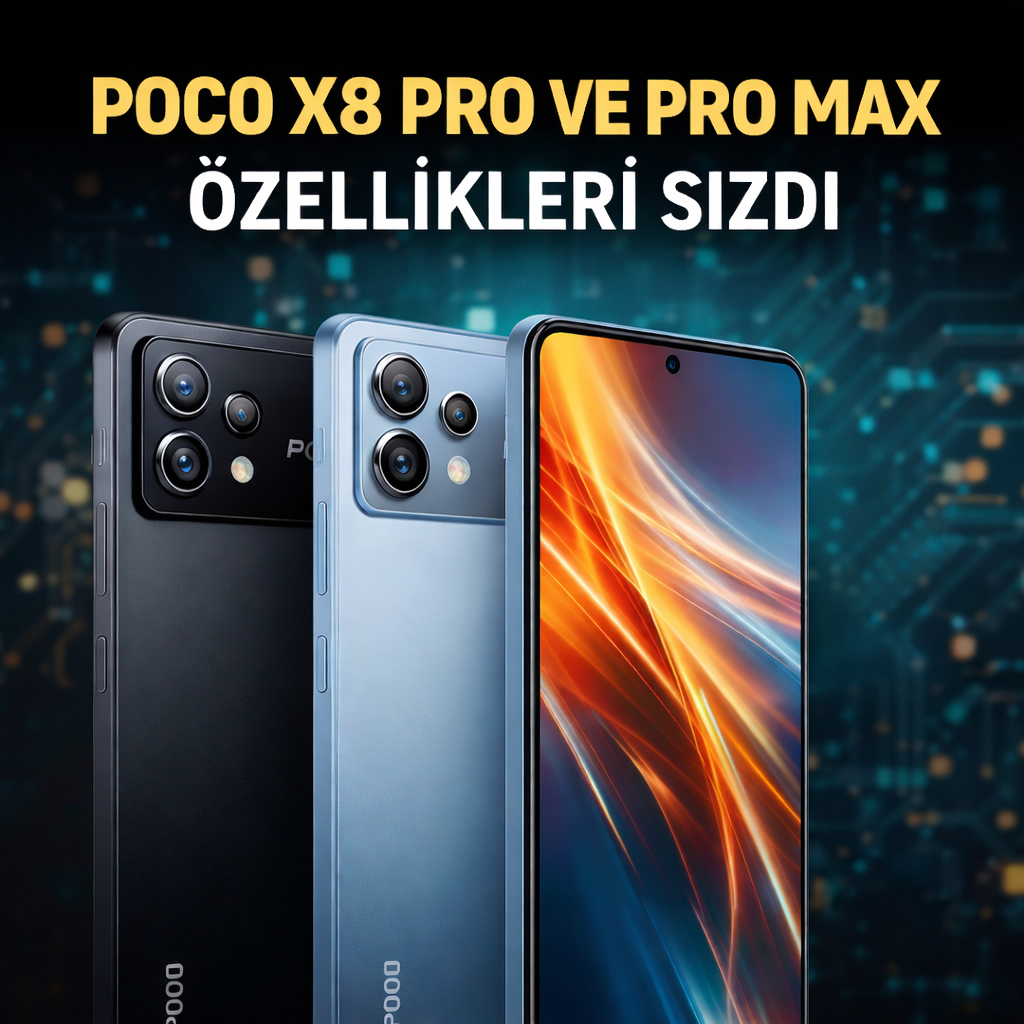 POCO X8 Pro ve POCO X8 Pro Max modellerinin tasarımını gösteren sızıntı görseli