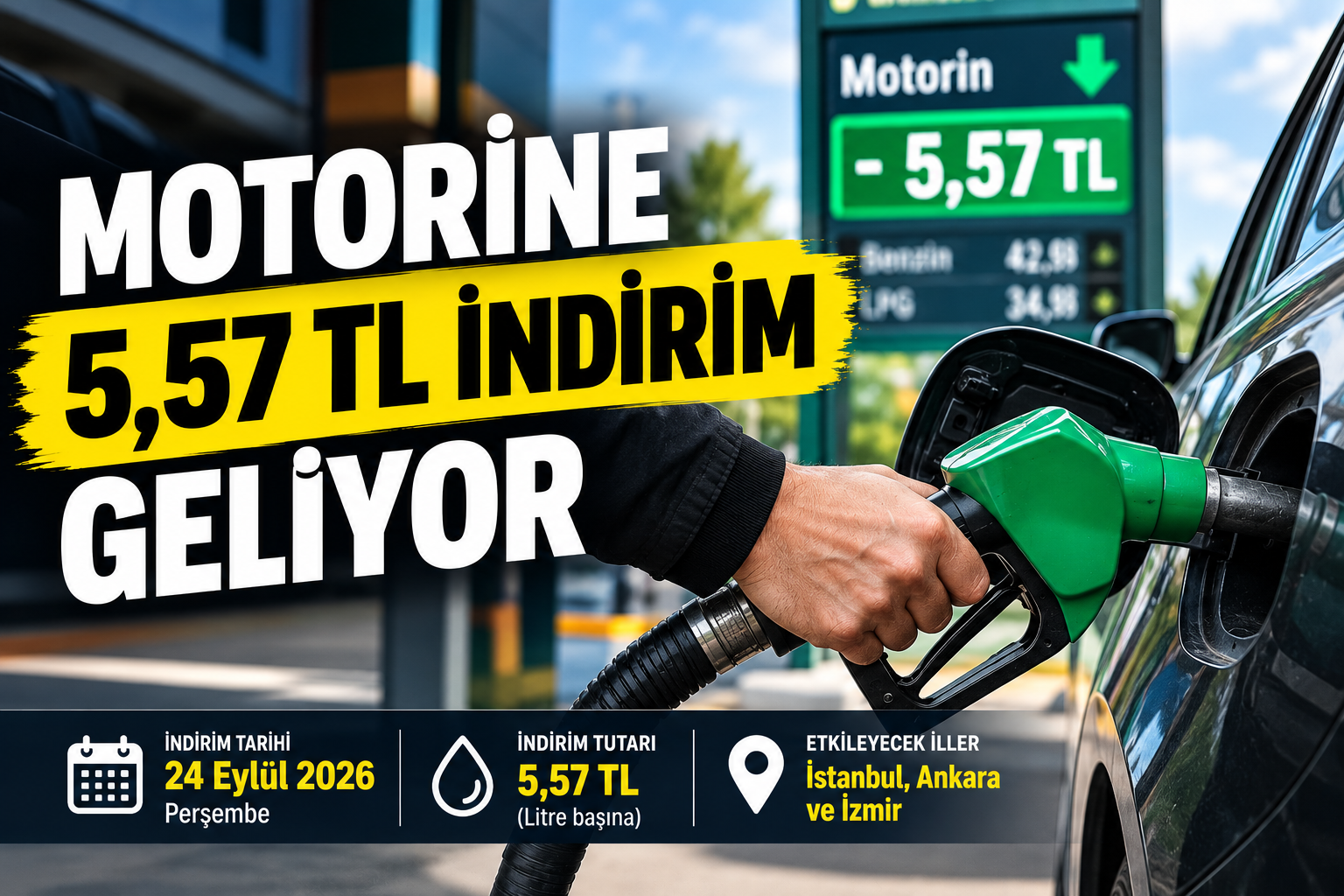 Motorine 5,57 TL indirim geliyor