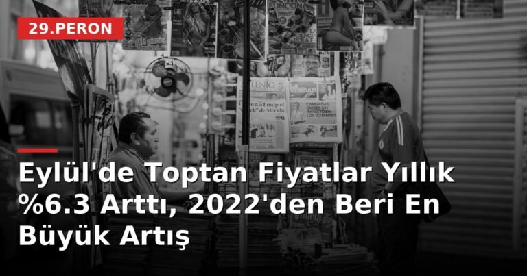 Eylül'de Toptan Fiyatlar Yıllık %6.3 Arttı, 2022'den Beri En Büyük Artış